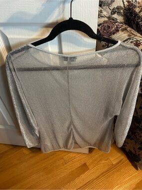 Anatomie Silver Metallic Sheer Tunic Top